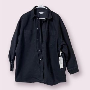 Good American Plus Size Denim Shacket size 3/4